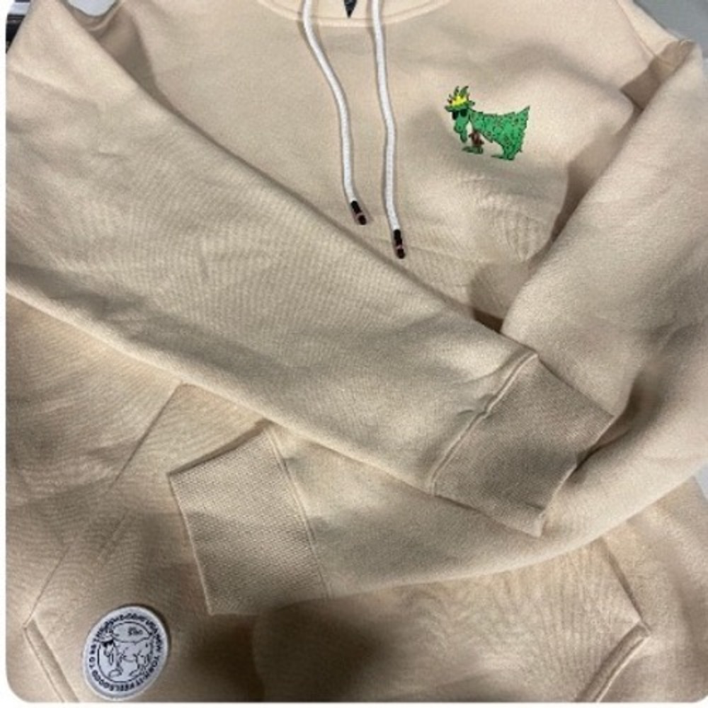 Goat USA Christmas Tree Farm‎ Pullover Hoodie Cream Beige Kids XS XLL111189
